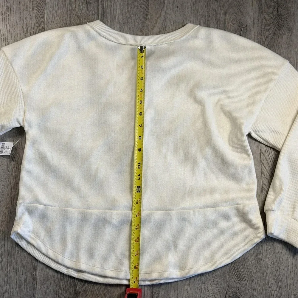 Old‎ Navy Thermal Shirt Kids XL 14-16 White Waffle Knit Henley Long Sleeve